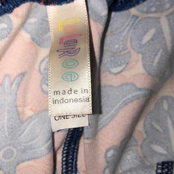 Gorgeous LulaRoe orange & blue one size leggings - Picture 4 of 8